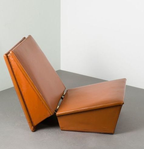 Wood, Leather and Brass Folding Chair for Sörensen by Hans Olsen, 1960.
